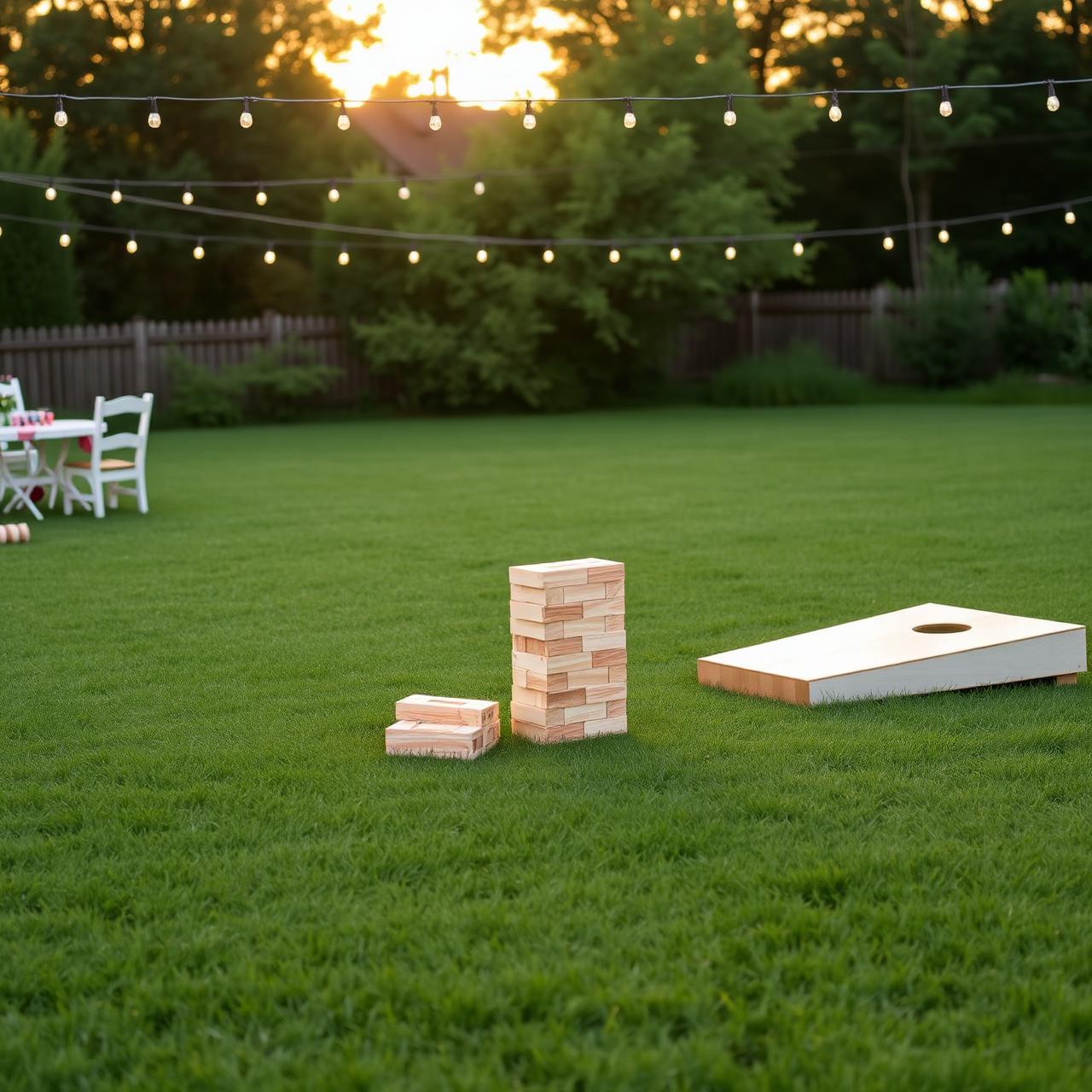 Lawn Games — Giant jenga & cornhole