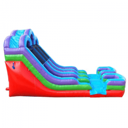 16' Retro Rainbow Double Bay Inflatable Water Slide